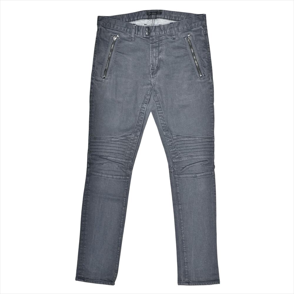 JOHN VARVATOS USA Bowery Slim Straight Limited Edition Moto Biker Jeans Size 32